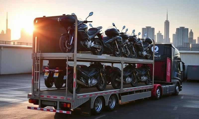 Motorcycle transporter in Prescot, Merseyside