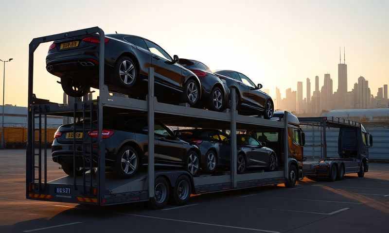 Car transporter in Widnes, Merseyside