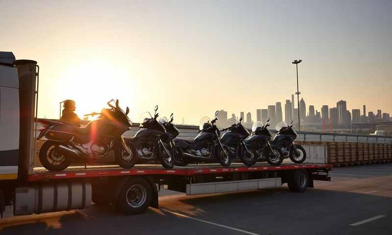 Motorcycle transporter in Widnes, Merseyside