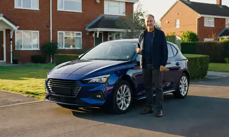 Car delivered to a driveway in Mid Glamorgan, United Kingdom