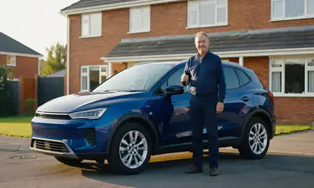 Car delivered to a driveway in Bridgend, Mid Glamorgan, United Kingdom