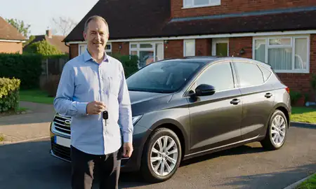Car delivered to a driveway in Great Yarmouth, Norfolk, United Kingdom