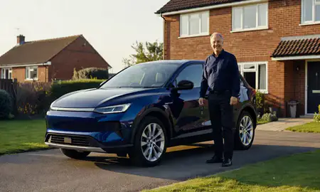Car delivered to a driveway in King's Lynn, Norfolk, United Kingdom