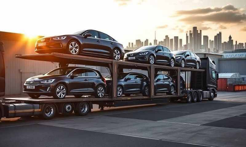 Car transporter in Coatbridge, North Lanarkshire