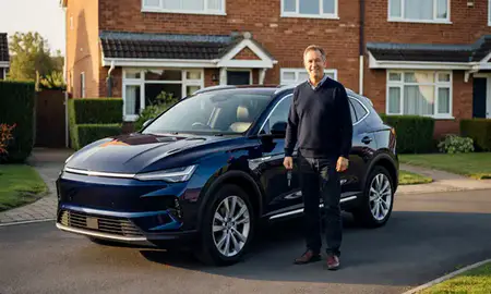 Car delivered to a driveway in Scarborough, North Yorkshire, United Kingdom