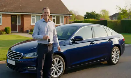 Car delivered to a driveway in Northampton, Northamptonshire, United Kingdom