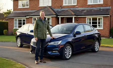 Customer with their delivered car in Nottinghamshire, United Kingdom