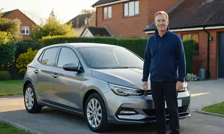Car delivered to a driveway in Carlton, Nottinghamshire, United Kingdom