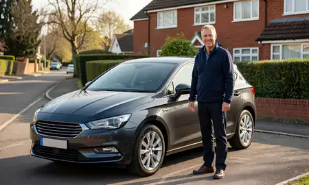 Car delivered to a driveway in Nottingham, Nottinghamshire, United Kingdom