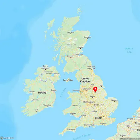 Map of Worksop, Nottinghamshire, United Kingdom