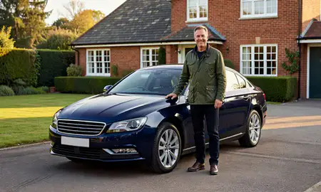 Customer with their delivered car in Oxfordshire, United Kingdom