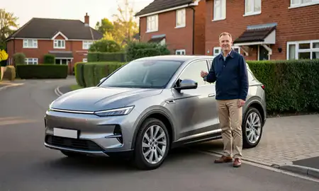 Car delivered to a driveway in Oxfordshire, United Kingdom