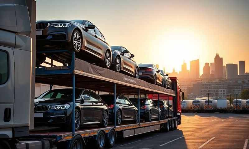 Car transporter in Abingdon-on-Thames, Oxfordshire