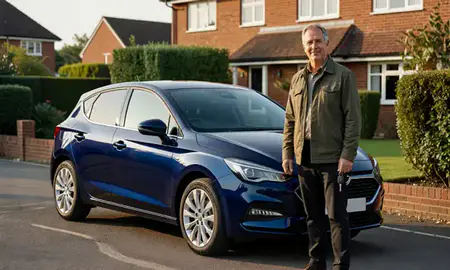 Car delivered to a driveway in Banbury, Oxfordshire, United Kingdom