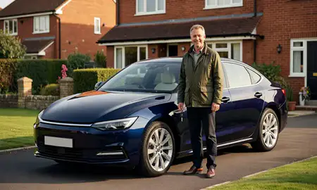 Car delivered to a driveway in Oxford, Oxfordshire, United Kingdom