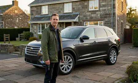 Car delivered to a driveway in Perth and Kinross, United Kingdom