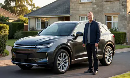 Car delivered to a driveway in Perth, Perth and Kinross, United Kingdom