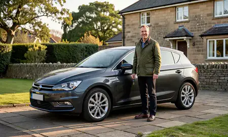 Car delivered to a driveway in Renfrewshire, United Kingdom
