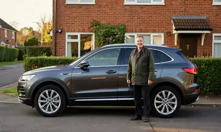 Car delivered to a driveway in Shropshire, United Kingdom