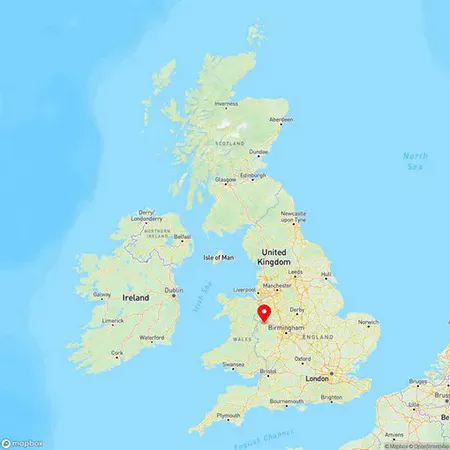 Map of Shrewsbury, Shropshire, United Kingdom