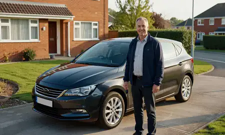 Car delivered to a driveway in Telford, Shropshire, United Kingdom