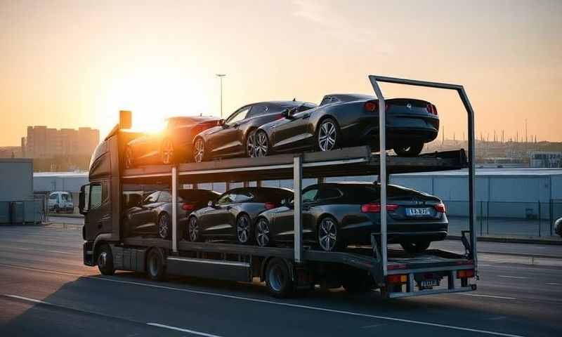 Car transporter in Weston-super-Mare, Somerset