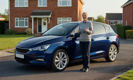Car delivered to a driveway in Ayr, South Ayrshire, United Kingdom
