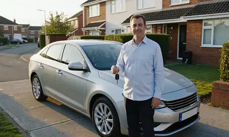 Car delivered to a driveway in Barry, South Glamorgan, United Kingdom