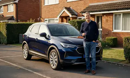 Car delivered to a driveway in Cardiff, South Glamorgan, United Kingdom