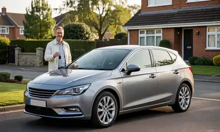 Car delivered to a driveway in South Yorkshire, United Kingdom
