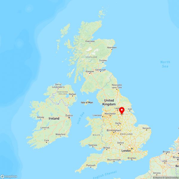 Map of Doncaster, South Yorkshire, UK