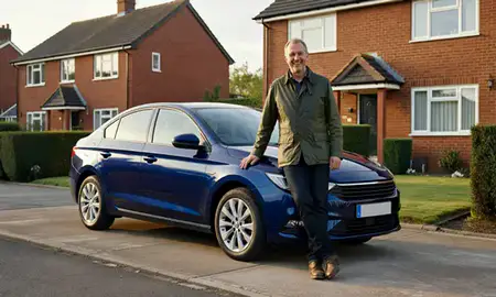 Customer with their delivered car in Rotherham, South Yorkshire, United Kingdom