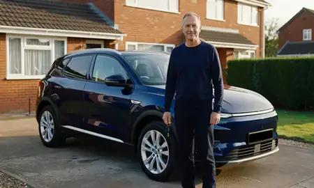 Car delivered to a driveway in Sheffield, South Yorkshire, United Kingdom