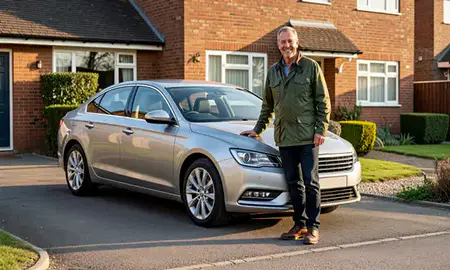 Customer with their delivered car in Wath-upon-Dearne, South Yorkshire, United Kingdom