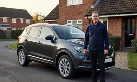 Car delivered to a driveway in Wath-upon-Dearne, South Yorkshire, United Kingdom