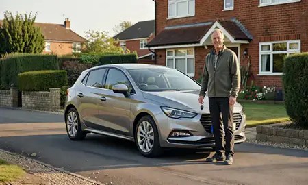 Car delivered to a driveway in Staffordshire, United Kingdom