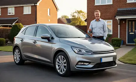Car delivered to a driveway in Cannock, Staffordshire, United Kingdom