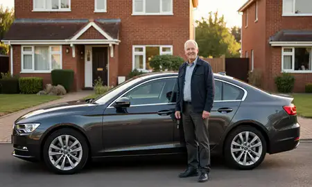 Car delivered to a driveway in Stafford, Staffordshire, United Kingdom