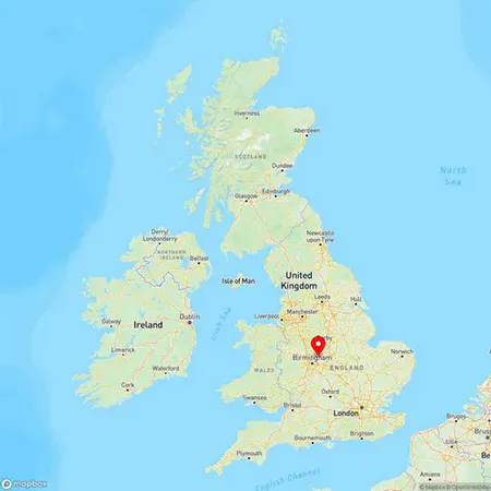 Map of Tamworth, Staffordshire, United Kingdom
