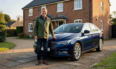 Customer with their delivered car in Suffolk, United Kingdom