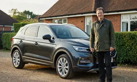 Car delivered to a driveway in Suffolk, United Kingdom