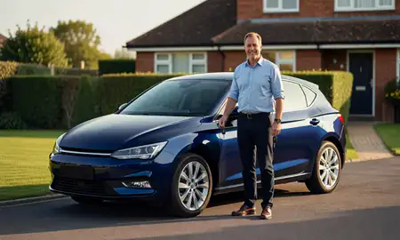 Car delivered to a driveway in Ipswich, Suffolk, United Kingdom