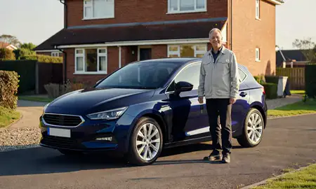 Car delivered to a driveway in Lowestoft, Suffolk, United Kingdom