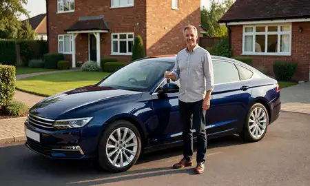 Car delivered to a driveway in Surrey, United Kingdom
