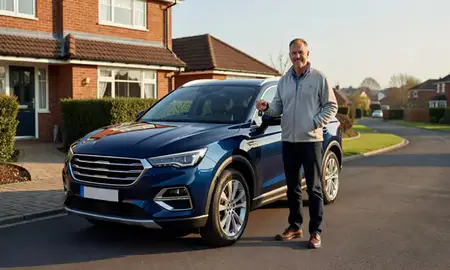 Car delivered to a driveway in Camberley, Surrey, United Kingdom