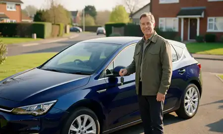 Car delivered to a driveway in Ewell, Surrey, United Kingdom