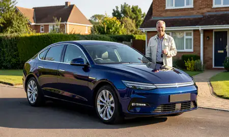 Car delivered to a driveway in Guildford, Surrey, United Kingdom