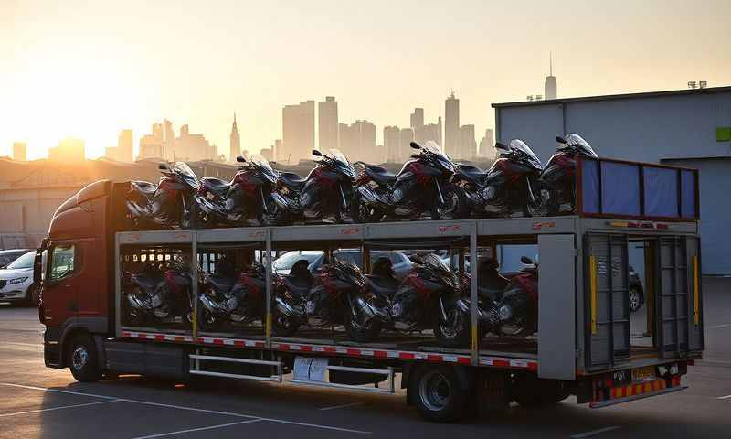 Motorcycle transporter in Walton-on-Thames, Surrey