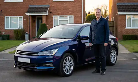Car delivered to a driveway in Jarrow, Tyne and Wear, United Kingdom
