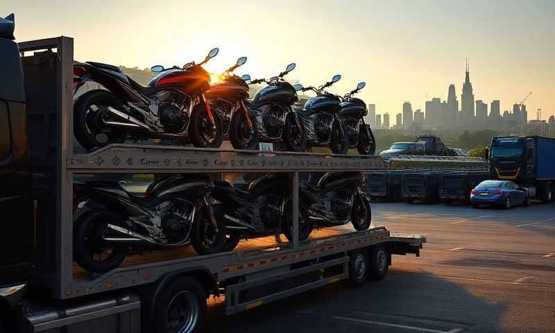 Motorcycle transporter in Jarrow, Tyne and Wear